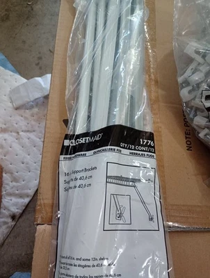 Closetmaid Bracket Shelf Organizer Support Brackets 12 Pack White 16" Hardware - Image 1 of 2