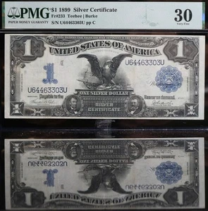 1899 $1 US Silver Certificate Fr# 233 ~ pp C  Teehee/Burke ~ PMG VF30 Very Crisp - Picture 1 of 5