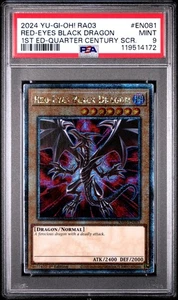 PSA 9 YU-GI-OH! RA03-EN CUARTO DE SIGLO OJOS ROJOS NEGRO - Imagen 1 de 1