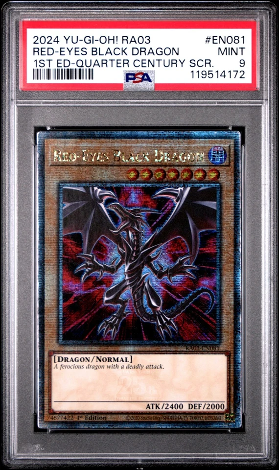PSA 9 YU-GI-OH! RA03-EN QUARTER CENTURY RED-EYES BLACK - Image 1 of 1