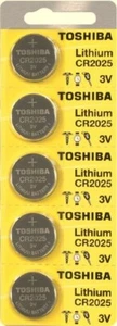 TOSHIBA CR2025 3V Lithium Keyless Entry Car Remote Key FOB Battery - 5 Pkg - Picture 1 of 1