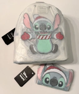 Loungefly Disney Holiday Stitch Snow Angel Cosplay Mini Backpack Wallet Set NWT - Picture 1 of 6