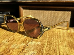 Dior 1990s Vintage Sunglasses Honey Gold Transparent Square Optyl 2054 20 54 14 - Picture 1 of 12