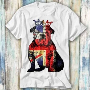 Bulldog British Dog Union Jack Queen Jubilee Pet T Shirt Meme Top Tee Unisex 806 - Picture 1 of 2