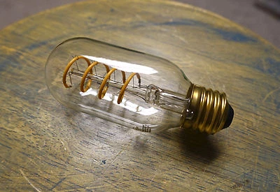 LED Edison Bulb T14, Curved Vintage Style Spiral Filament, 4watt (40w), Dimmable - Image 1 of 4