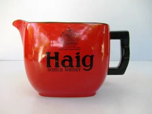 Vintage Haig Scotch Whisky Bar Jug Water Jug Advertising Red Made In England"F52 - Picture 1 of 10
