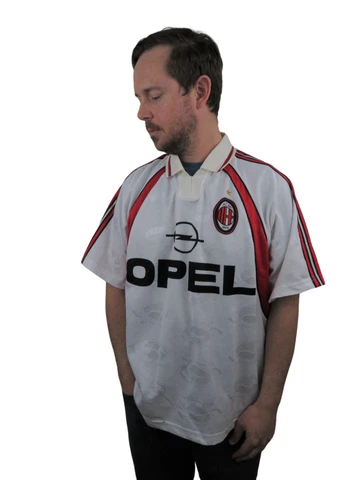 Vintage AC Milan Football Soccer Jersey Mens Large XL OPEL #14 Futbol Shirt Cover