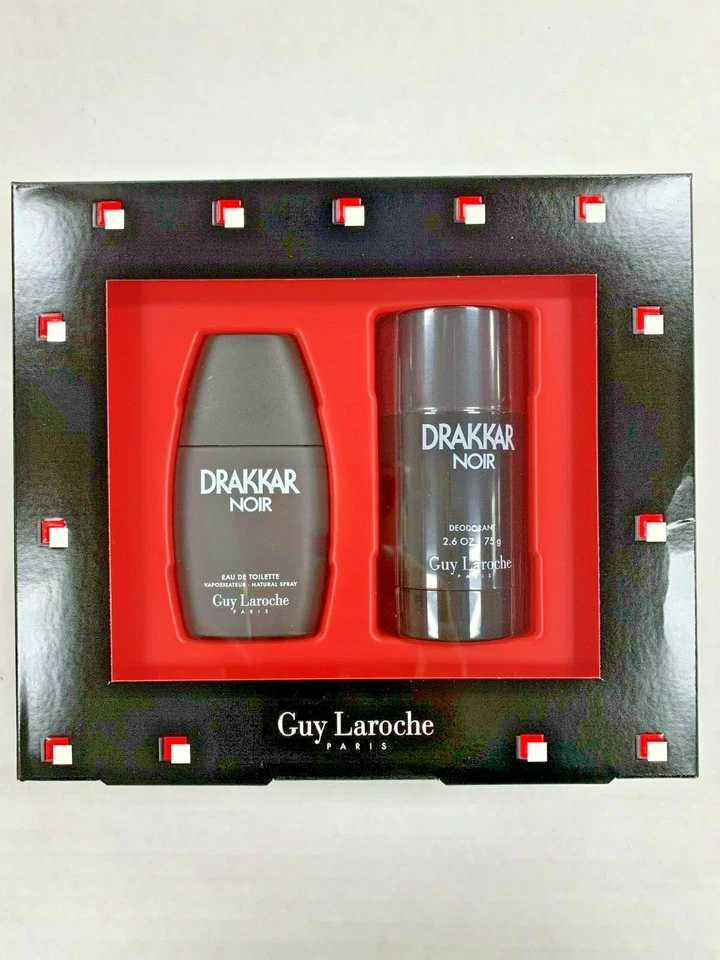 DRAKKAR NOIR por Guy Laroche 2 piezas set de regalo (1,0 OZ EDT + 2,6 oz DEO Stick) Nuevo en CAJA Foto 1 de 1