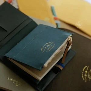 Travel Notebook Storage Bag Loose Leaf Notebook Zipper Pen Bag Stickers Storage - Picture 1 of 14