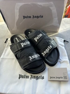 LOGOTIPO DE PALM ANGELS ESTAMPADO CORREA TÁCTIL DIAPOSITIVAS 100% Auténtico Totalmente Nuevo DS $430 Precio de venta sugerido por el fabricante - Imagen 1 de 11