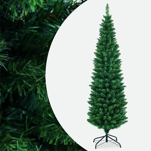 Slim Christmas Tree Green Pencil Pine Artificial Xmas 4FT 5FT 6FT 7FT Decoration - Picture 1 of 22