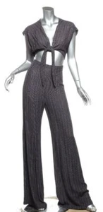 REFORMATION Mujer Azul Marino A Rayas Envolvente Recortado Sin Mangas Juego de Pantalones para el torso S NUEVO - Imagen 1 de 4