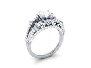 Natural Diamond Engagement Ring SI1 G 1.80 Ct 14K Solid Gold Appraisal - Picture 1 of 12