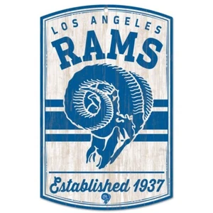 LOS ANGELES RAMS 11" X 17" CLASSIC RETRO LOOK HARD WOOD SIGN FROM WINCRAFT - Picture 1 of 1
