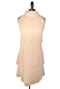 JESSICA HOWARD Size 12 Shift Dress Pink Sleeveless Tiered Ruffles Knee Length - Picture 1 of 6