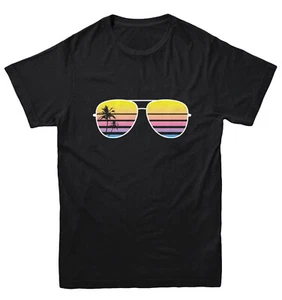 Sunglasses - Palm Tree Silhouette Ocean Beach Vacation Youth T-Shirt - Picture 1 of 20