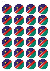 24X PRECUT NAMIBIA FLAG FOOTBALL EDIBLE WAFER PAPER, CUPCAKE, CAKE TOPPERS 1213 - Picture 1 of 1