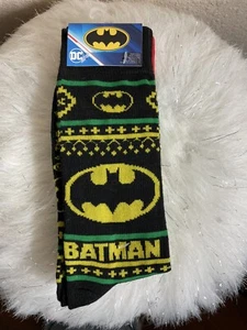 2 Pair DC Comics Batman Crew Socks, Adult Shoe Size 6-12, Gift - Imagen 1 de 6