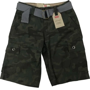 Levis Boys Regular Fit Camouflage Belted Multicolor Cargo Shorts Size 8 - Picture 1 of 9