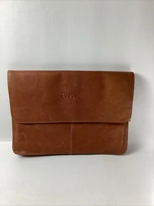 VTG PIEL Leather 3 Section Flap Folio Envelope Briefcase PNC Logo 15” X 11.5” - Picture 1 of 18