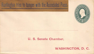 US #U311, gold coating, Embossed Entire 1894 wmk to U.S. Senate Chamber, DC - Image 1 of 2