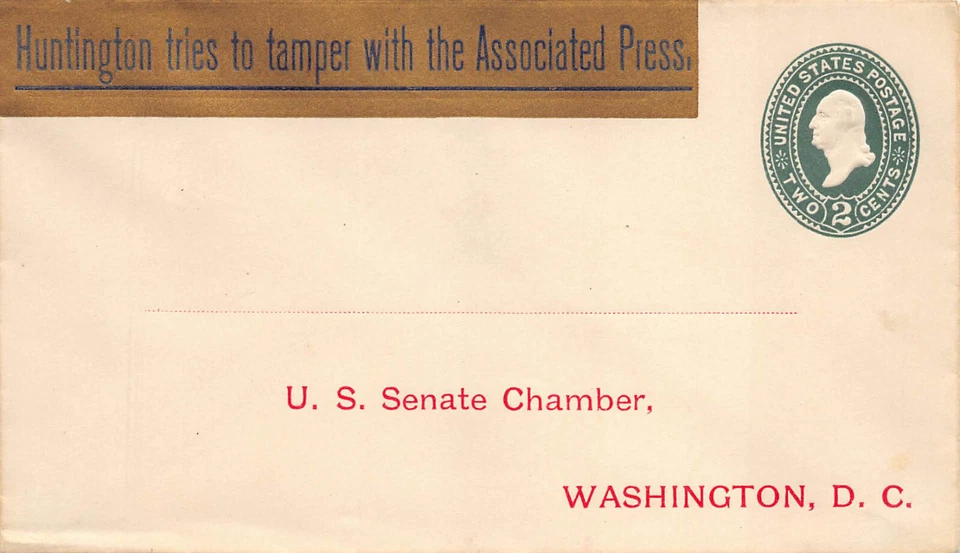 US #U311, gold coating, Embossed Entire 1894 wmk to U.S. Senate Chamber, DC - Image 1 of 2