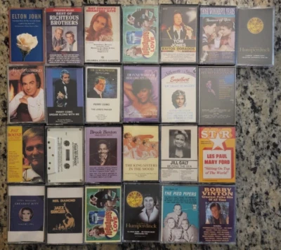 POP LOT of 25 Cassette Tapes ~ 1950s-1970s Pat Boone Neil Diamond Elton John ++ Foto 1 de 4