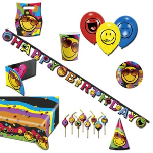 Geburtstag Partydeko Geburtstagsparty Dekoration Emoji Smiley Party Deko Set - Bild 1 von 9