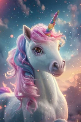 Unicorn Canvas Picture Print Wall Art - Image 1 of 3