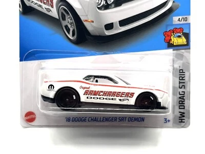 Hot Wheels '18 Dodge Challenger SRT Demon (white) SUPER CUSTOM w/Real Riders - Image 1 of 4