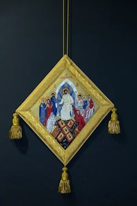 "Escudo Bordado Epigonación Ortodoxa palitsa ""La Resurrección de Cristo"" - Imagen 1 de 1