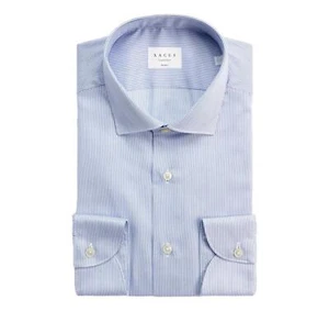 XACUS Camicia Uomo Tailor Custom Fit 11807002 Colore Riga Blu - Picture 1 of 5