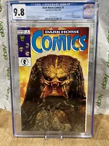 Dark Horse Comics #1 CGC 9.8W Classic Predator cover and Robocop back cover! - Picture 1 of 3