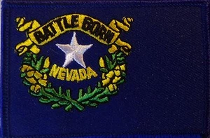 NUEVO PARCHE DE BANDERA DEL ESTADO NEVADA - NACIDO EN BATALLA - PARCHE CHALECO MOTOCICLETA - Imagen 1 de 1