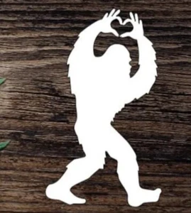BIGFOOT LOVE Vinyl Decal -Sticker for SUV Car Truck Bumper Wall Window - Picture 1 of 2
