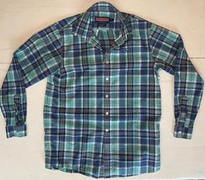 Vineyard Vines Boys Blue Plaid Whale Shirt Long Sleeve Button Down. Sz XL (20). - Picture 1 of 3