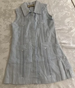 JMP Girls Linen Blend Blue Pleated Dress Size 5 NWOT - Picture 1 of 3