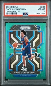 2021 Prizm #282 Cade Cunningham PSA 8 Green Prizm Detroit Pistons Rookie RC - Bild 1 von 2
