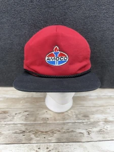 NOS Vintage K-Products AMOCO Snapback Hat, Gas, Oil Red Cap w/ Patch - Picture 1 of 8