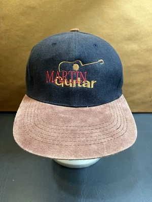Guitarra Martin Vintage Bordado Logo Negro Marrón Gamuza Bill Snapback Sombrero Foto 1 de 4