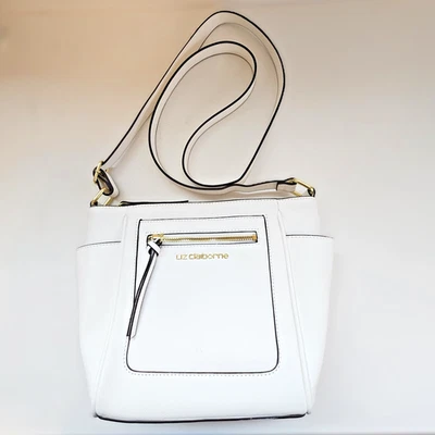 Liz Claiborne White Purse Cross Body Shoulder Bag Adjustable Length Strap - Image 1 of 4
