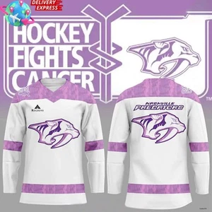 Nashville Predators Hockey Fights Cancer Special Hockey Shirt Unisex Fit Gift - Picture 1 of 7