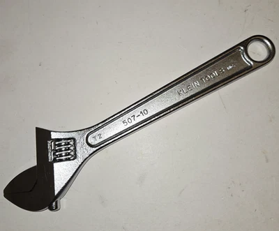 Klein Tools 10" Adjustable Wrench Model 507-10 250mm Made in USA - Image 1 of 4