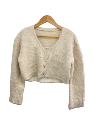 Cárdigan SNIDEL One (grueso) nailon blanco SWNT245098 conjunto tejido con bufanda Foto 1 de 4