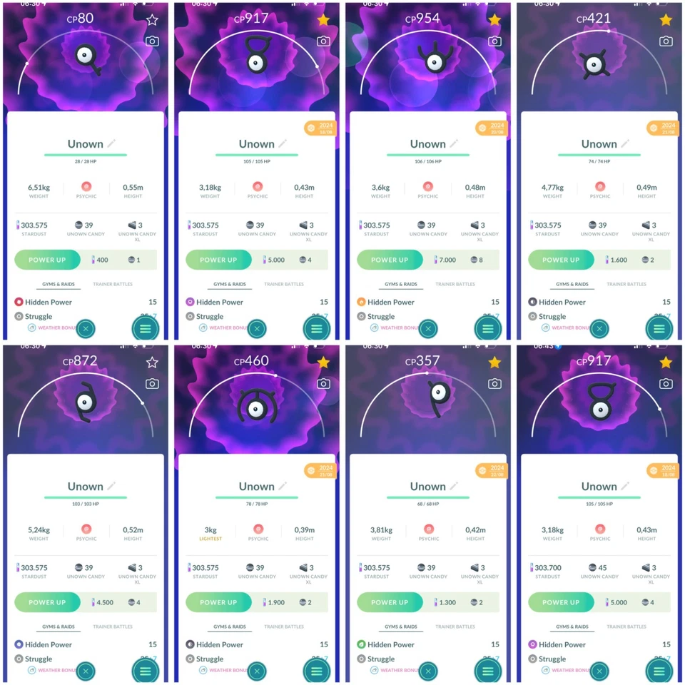 Unown (Non shiny) ALL Normal A-Z | Tr-de 20k stardust - Image 1 of 2