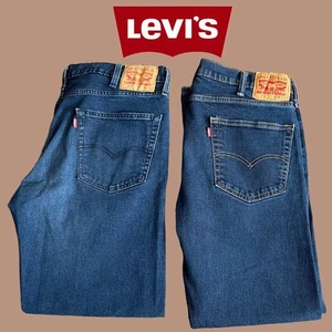 Levi's 502 Mens Jeans Size 38x32 Denim 2 Pairs Lot Casual Dark Wash Blue - Picture 1 of 8