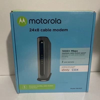 Motorola MB7621 Cable Modem Docsis 3.0 24X8 1000+ mbps - Factory Sealed - Image 1 of 4