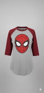 Marvel Spider Man Men's Long sleeve Red / Grey Small T Shirt - Picture 1 of 6