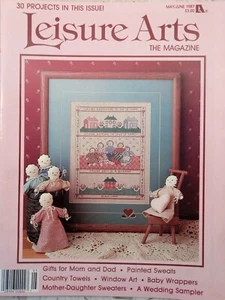 Leisure Arts Magazine VTG 1987 May June Mixed Crafts Country Bonnet Quilt Dolls - Picture 1 of 12