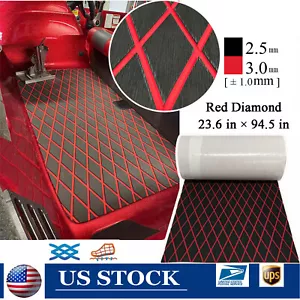 Red EVA Foam Boat Flooring Carpet Marine Decking Black Diamond , Bass Boat Kayak - Picture 1 of 13